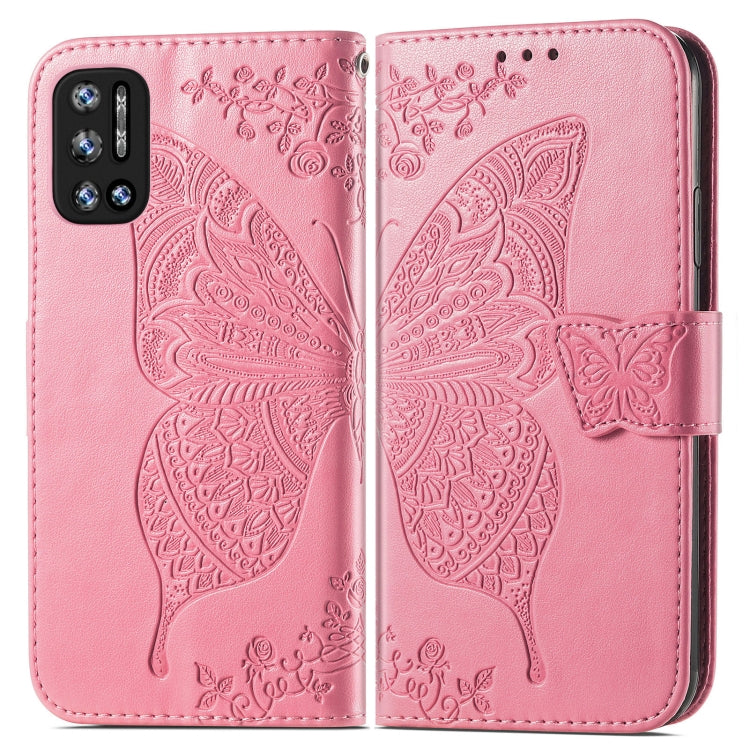 For DOOGEE N40 Pro Butterfly Love Flowers Embossed Horizontal Flip Leather Case with Holder & Card Slots & Wallet & Lanyard
