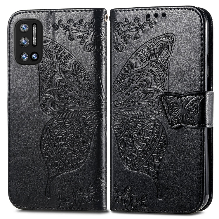 For DOOGEE N40 Pro Butterfly Love Flowers Embossed Horizontal Flip Leather Case with Holder & Card Slots & Wallet & Lanyard