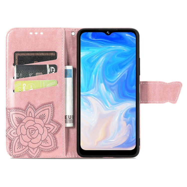 For DOOGEE N40 Pro Butterfly Love Flowers Embossed Horizontal Flip Leather Case with Holder & Card Slots & Wallet & Lanyard