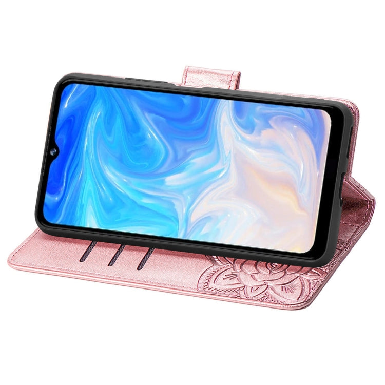 For DOOGEE N40 Pro Butterfly Love Flowers Embossed Horizontal Flip Leather Case with Holder & Card Slots & Wallet & Lanyard