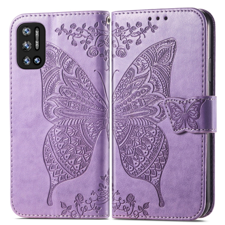 For DOOGEE N40 Pro Butterfly Love Flowers Embossed Horizontal Flip Leather Case with Holder & Card Slots & Wallet & Lanyard