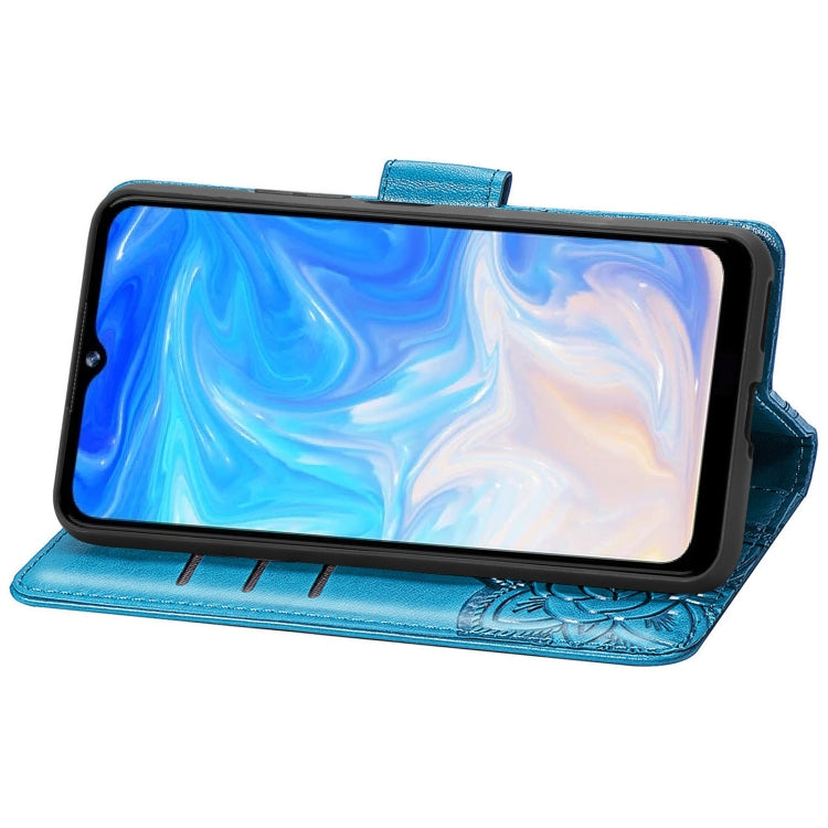 For DOOGEE N40 Pro Butterfly Love Flowers Embossed Horizontal Flip Leather Case with Holder & Card Slots & Wallet & Lanyard