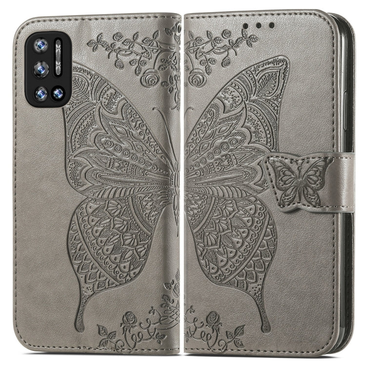 For DOOGEE N40 Pro Butterfly Love Flowers Embossed Horizontal Flip Leather Case with Holder & Card Slots & Wallet & Lanyard