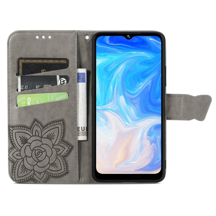 For DOOGEE N40 Pro Butterfly Love Flowers Embossed Horizontal Flip Leather Case with Holder & Card Slots & Wallet & Lanyard