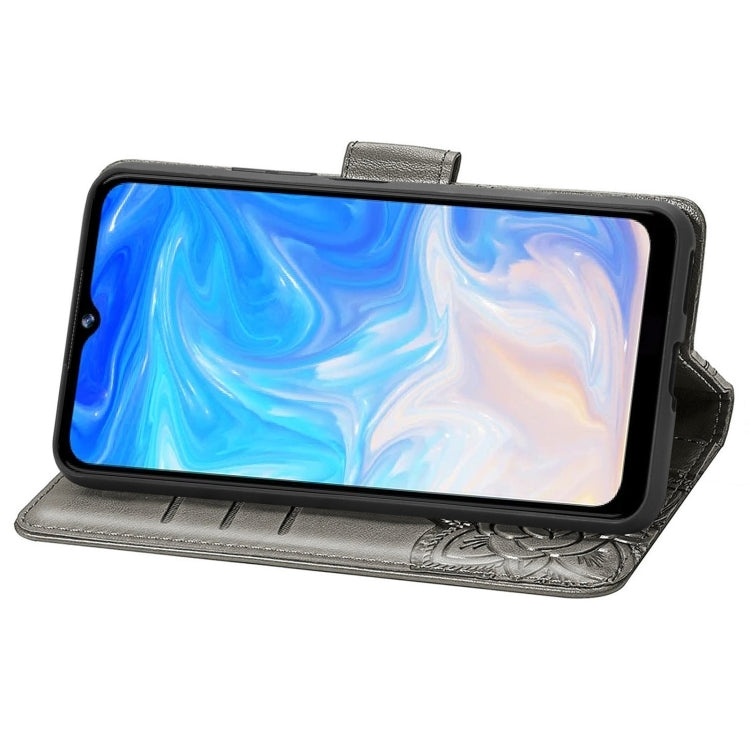 For DOOGEE N40 Pro Butterfly Love Flowers Embossed Horizontal Flip Leather Case with Holder & Card Slots & Wallet & Lanyard
