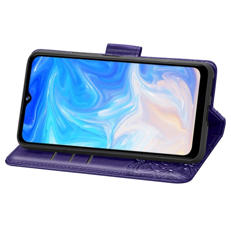 For DOOGEE N40 Pro Butterfly Love Flowers Embossed Horizontal Flip Leather Case with Holder & Card Slots & Wallet & Lanyard