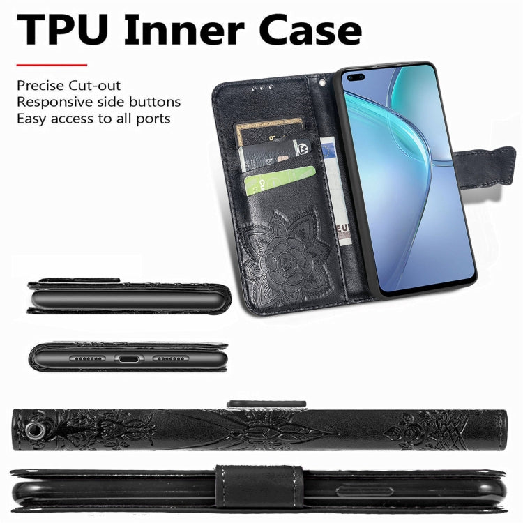 For Infinix Zero 8 Butterfly Love Flowers Embossed Horizontal Flip Leather Case with Holder & Card Slots & Wallet & Lanyard