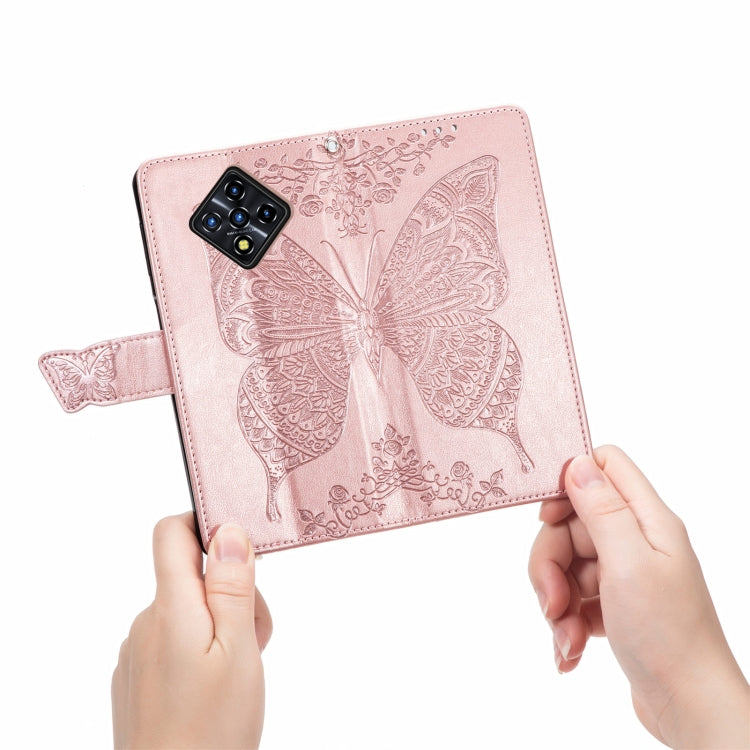 For Infinix Zero 8 Butterfly Love Flowers Embossed Horizontal Flip Leather Case with Holder & Card Slots & Wallet & Lanyard