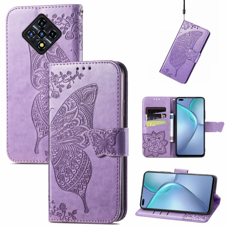 For Infinix Zero 8 Butterfly Love Flowers Embossed Horizontal Flip Leather Case with Holder & Card Slots & Wallet & Lanyard