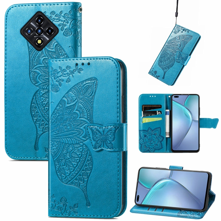 For Infinix Zero 8 Butterfly Love Flowers Embossed Horizontal Flip Leather Case with Holder & Card Slots & Wallet & Lanyard