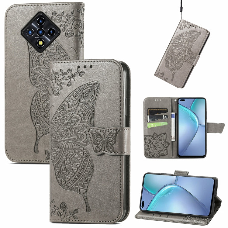 For Infinix Zero 8 Butterfly Love Flowers Embossed Horizontal Flip Leather Case with Holder & Card Slots & Wallet & Lanyard