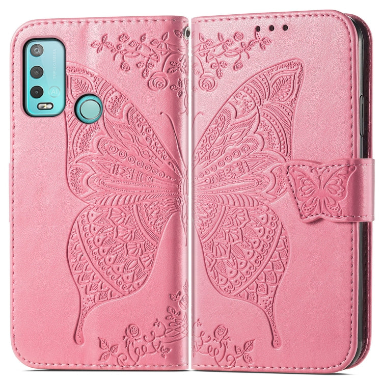 For Wiko Power U30 Butterfly Love Flowers Embossed Horizontal Flip Leather Case with Holder & Card Slots & Wallet & Lanyard