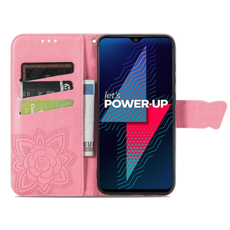 For Wiko Power U30 Butterfly Love Flowers Embossed Horizontal Flip Leather Case with Holder & Card Slots & Wallet & Lanyard