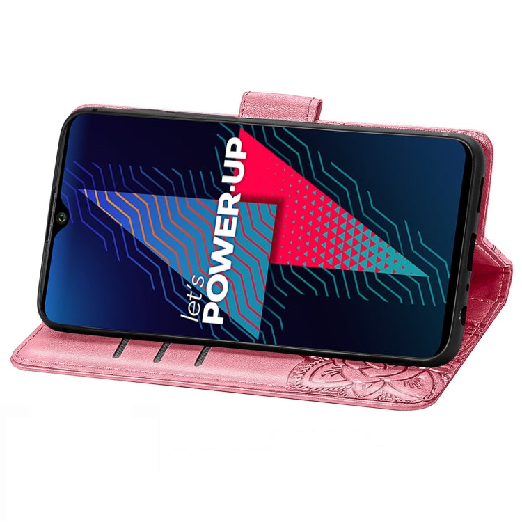 For Wiko Power U30 Butterfly Love Flowers Embossed Horizontal Flip Leather Case with Holder & Card Slots & Wallet & Lanyard