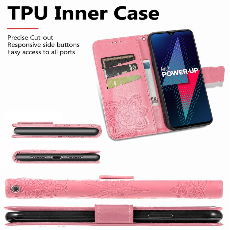 For Wiko Power U30 Butterfly Love Flowers Embossed Horizontal Flip Leather Case with Holder & Card Slots & Wallet & Lanyard