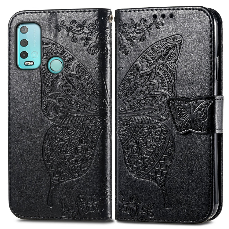 For Wiko Power U30 Butterfly Love Flowers Embossed Horizontal Flip Leather Case with Holder & Card Slots & Wallet & Lanyard