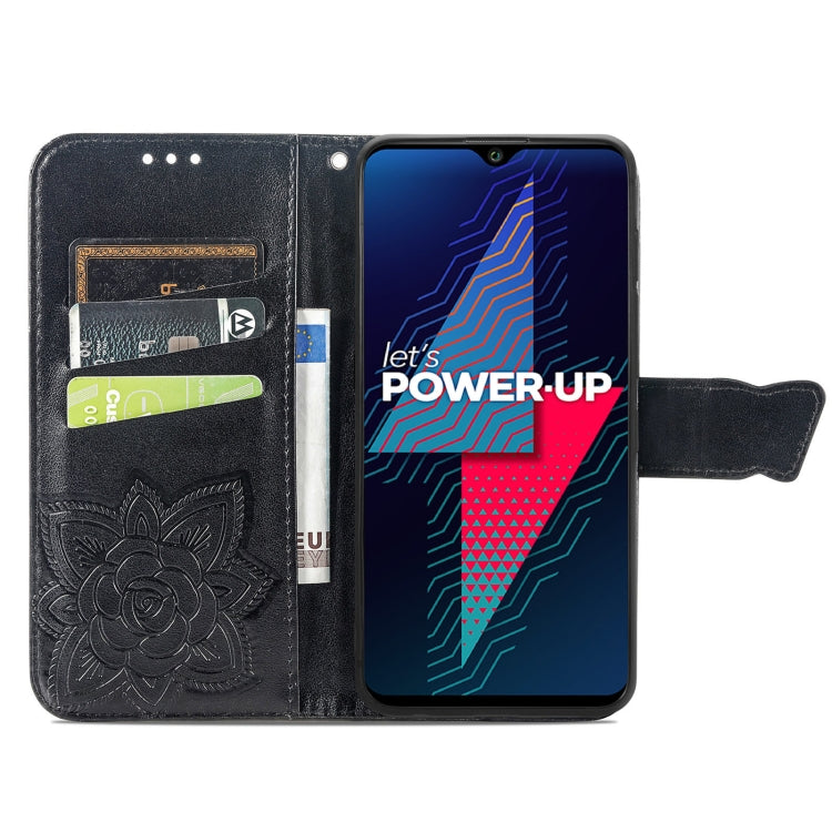 For Wiko Power U30 Butterfly Love Flowers Embossed Horizontal Flip Leather Case with Holder & Card Slots & Wallet & Lanyard