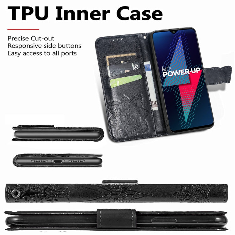 For Wiko Power U30 Butterfly Love Flowers Embossed Horizontal Flip Leather Case with Holder & Card Slots & Wallet & Lanyard