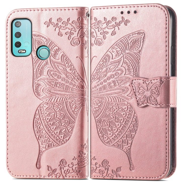 For Wiko Power U30 Butterfly Love Flowers Embossed Horizontal Flip Leather Case with Holder & Card Slots & Wallet & Lanyard