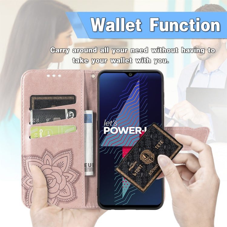 For Wiko Power U30 Butterfly Love Flowers Embossed Horizontal Flip Leather Case with Holder & Card Slots & Wallet & Lanyard