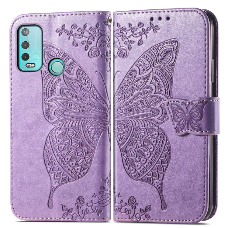 For Wiko Power U30 Butterfly Love Flowers Embossed Horizontal Flip Leather Case with Holder & Card Slots & Wallet & Lanyard