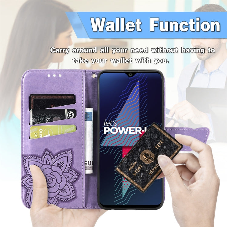 For Wiko Power U30 Butterfly Love Flowers Embossed Horizontal Flip Leather Case with Holder & Card Slots & Wallet & Lanyard