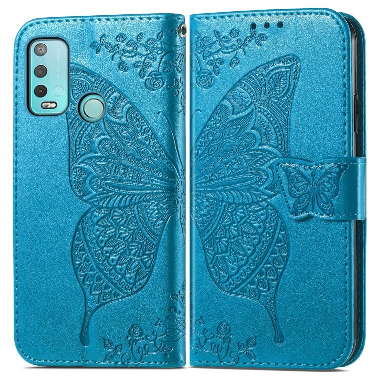 For Wiko Power U30 Butterfly Love Flowers Embossed Horizontal Flip Leather Case with Holder & Card Slots & Wallet & Lanyard