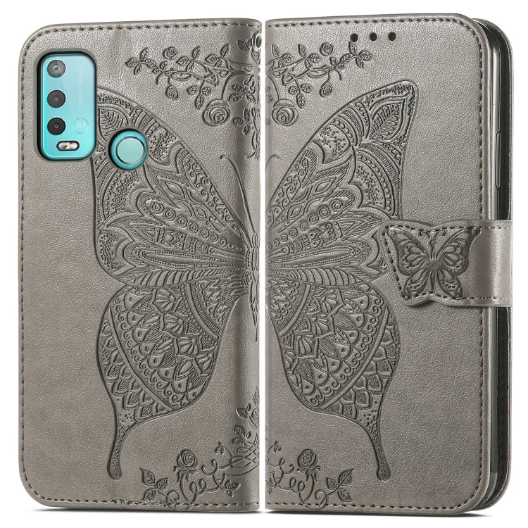 For Wiko Power U30 Butterfly Love Flowers Embossed Horizontal Flip Leather Case with Holder & Card Slots & Wallet & Lanyard