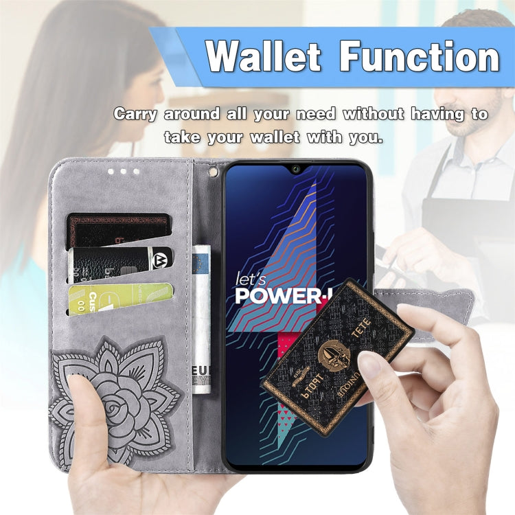 For Wiko Power U30 Butterfly Love Flowers Embossed Horizontal Flip Leather Case with Holder & Card Slots & Wallet & Lanyard
