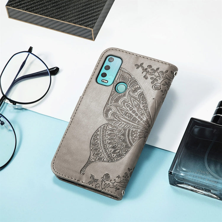 For Wiko Power U30 Butterfly Love Flowers Embossed Horizontal Flip Leather Case with Holder & Card Slots & Wallet & Lanyard
