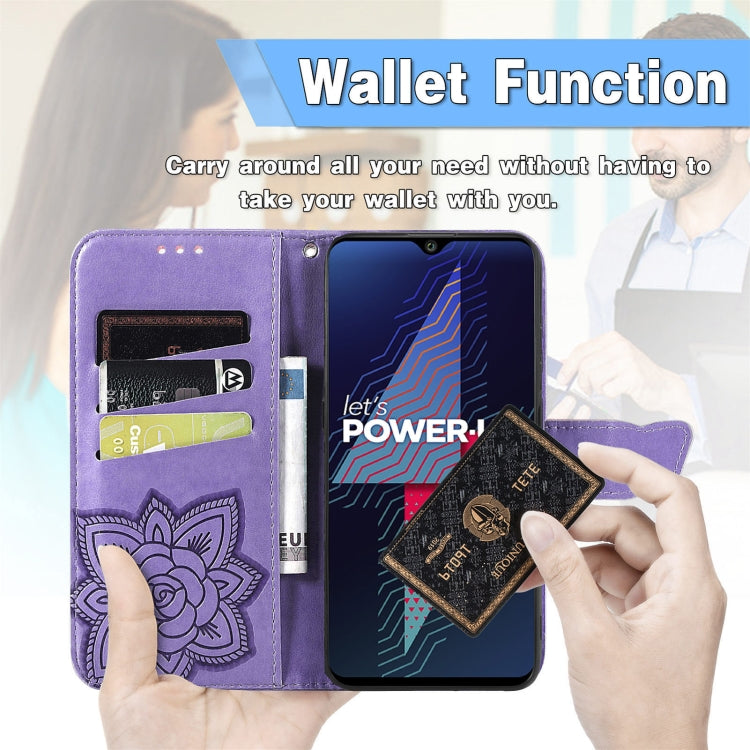 For Wiko Power U30 Butterfly Love Flowers Embossed Horizontal Flip Leather Case with Holder & Card Slots & Wallet & Lanyard