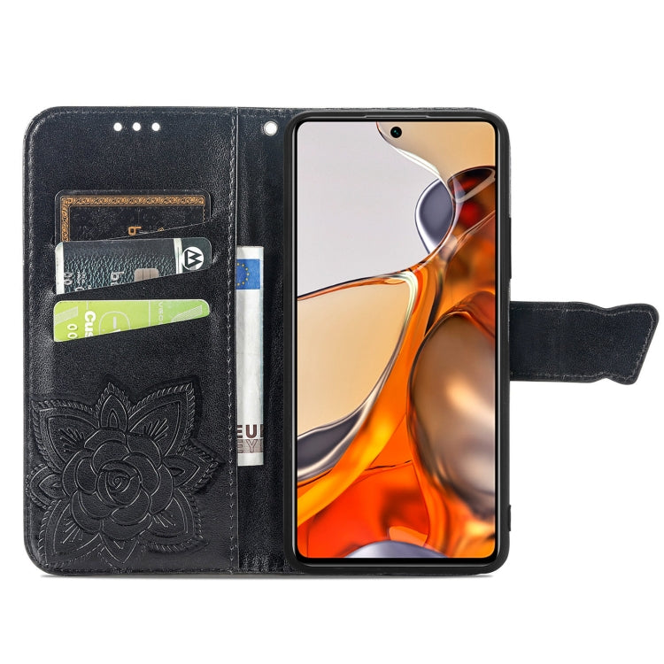 For Xiaomi Mi 11T / 11T Pro Butterfly Love Flowers Embossed Horizontal Flip Leather Case with Holder & Card Slots & Wallet & Lanyard