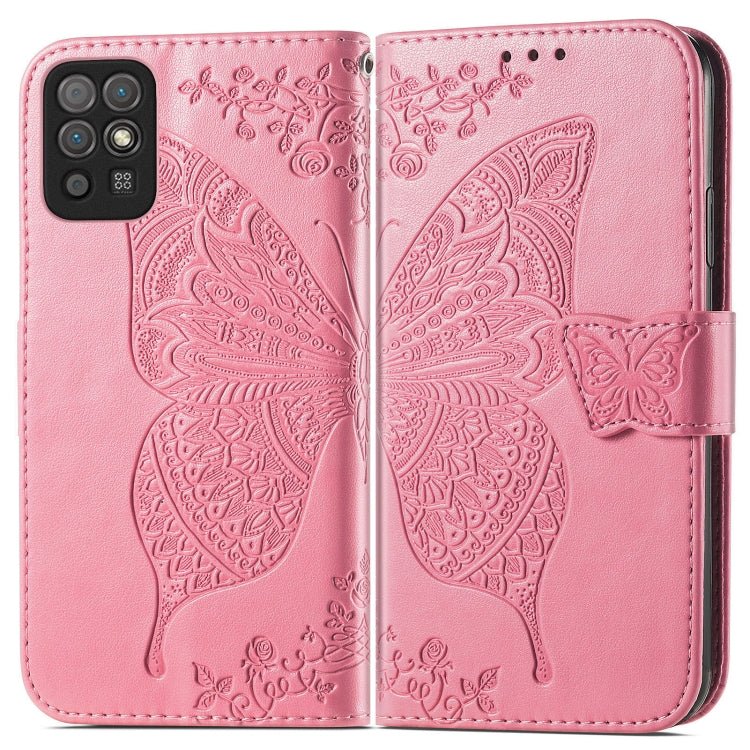For Honor Play 5T Youth Butterfly Love Flowers Embossed Horizontal Flip Leather Case with Holder & Card Slots & Wallet & Lanyard