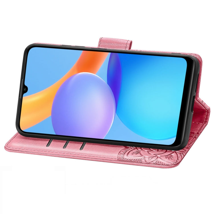 For Honor Play 5T Youth Butterfly Love Flowers Embossed Horizontal Flip Leather Case with Holder & Card Slots & Wallet & Lanyard