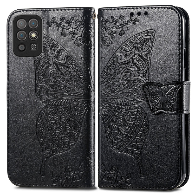 For Honor Play 5T Youth Butterfly Love Flowers Embossed Horizontal Flip Leather Case with Holder & Card Slots & Wallet & Lanyard