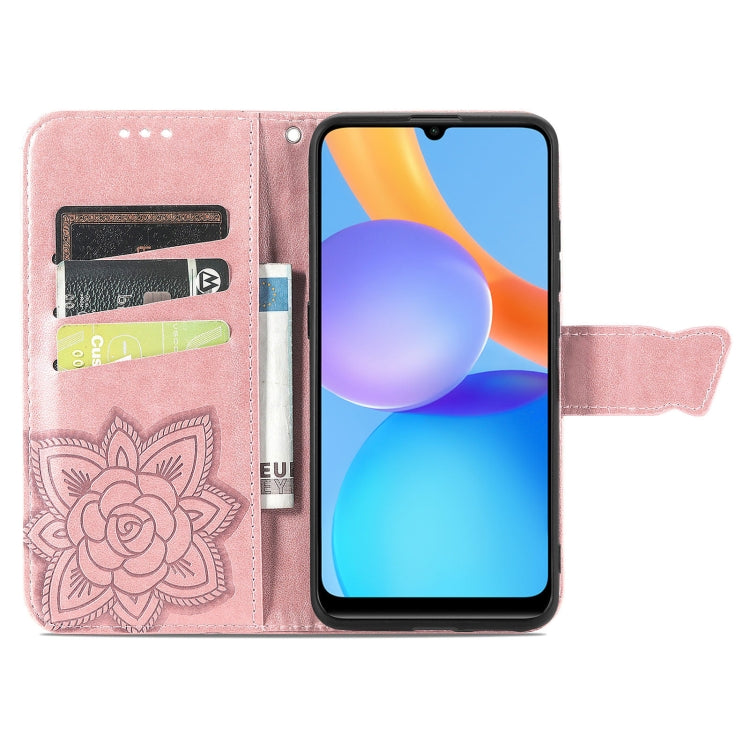 For Honor Play 5T Youth Butterfly Love Flowers Embossed Horizontal Flip Leather Case with Holder & Card Slots & Wallet & Lanyard