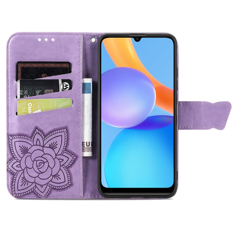 For Honor Play 5T Youth Butterfly Love Flowers Embossed Horizontal Flip Leather Case with Holder & Card Slots & Wallet & Lanyard
