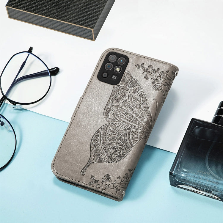 For Honor Play 5T Youth Butterfly Love Flowers Embossed Horizontal Flip Leather Case with Holder & Card Slots & Wallet & Lanyard