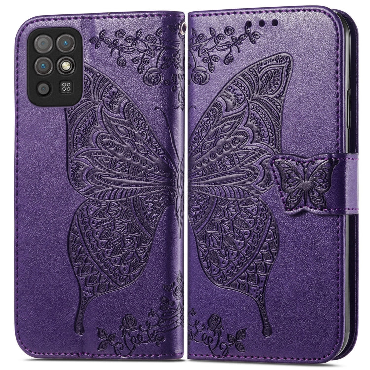 For Honor Play 5T Youth Butterfly Love Flowers Embossed Horizontal Flip Leather Case with Holder & Card Slots & Wallet & Lanyard