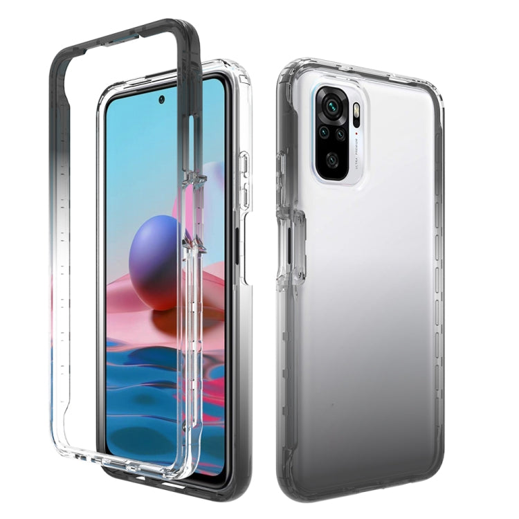For Xiaomi Redmi Note 10 High Transparency Two-color Gradual Change PC+TPU Phone Case