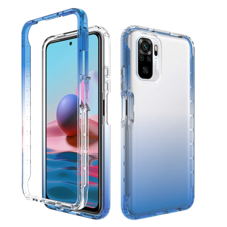 For Xiaomi Redmi Note 10 High Transparency Two-color Gradual Change PC+TPU Phone Case