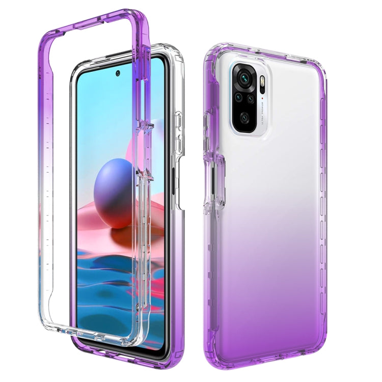 For Xiaomi Redmi Note 10 High Transparency Two-color Gradual Change PC+TPU Phone Case