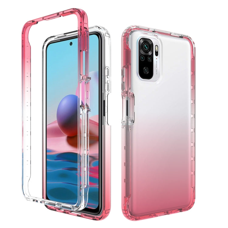 For Xiaomi Redmi Note 10 High Transparency Two-color Gradual Change PC+TPU Phone Case