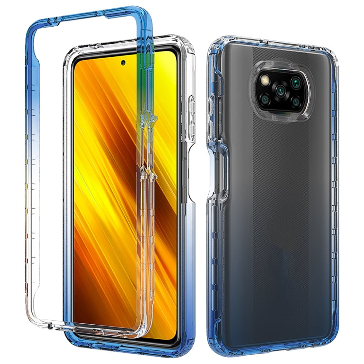 For Xiaomi Poco X3 NFC High Transparency Two-color Gradual Change PC+TPU Phone Case