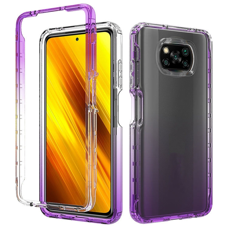 For Xiaomi Poco X3 NFC High Transparency Two-color Gradual Change PC+TPU Phone Case