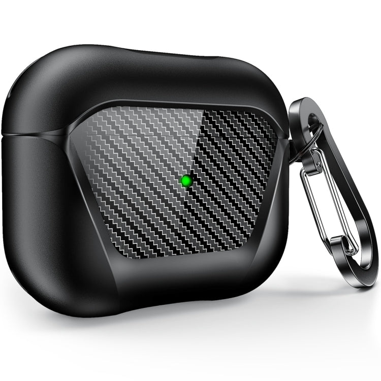 PC Anti-fall Earphones Case with Hook For AirPods 3(Black)