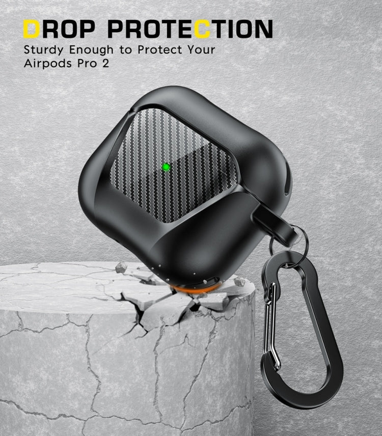 PC Anti-fall Earphones Case with Hook For AirPods 3(Black)