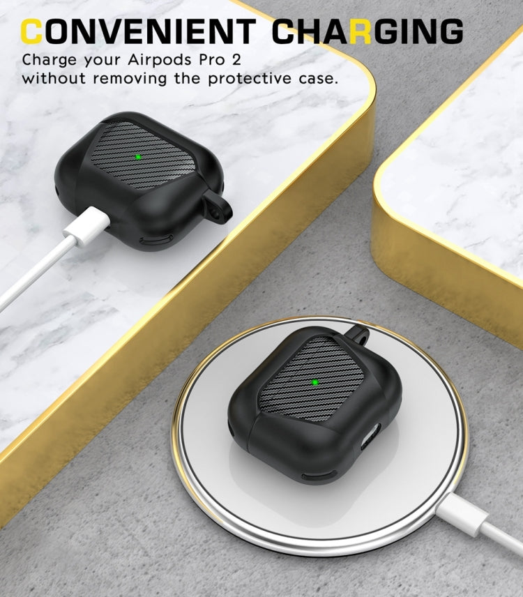 PC Anti-fall Earphones Case with Hook For AirPods 3(Black)