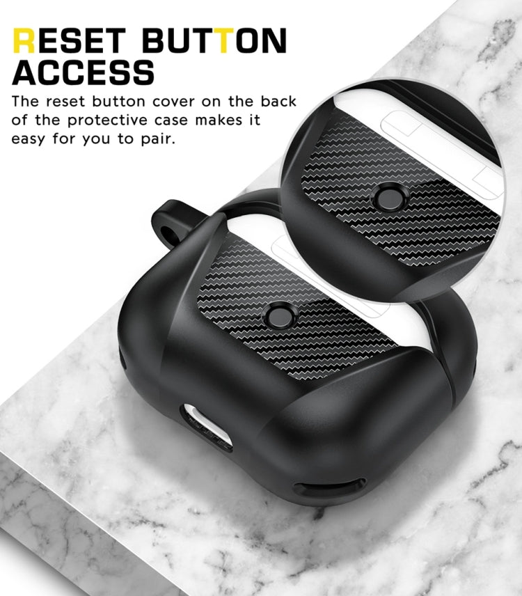 PC Anti-fall Earphones Case with Hook For AirPods 3(Black)