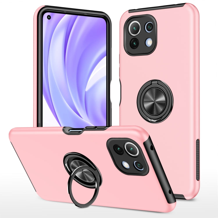 For Xiaomi Mi 11 Lite 5G PC + TPU Shockproof Magnetic Phone Case with Invisible Ring Holder